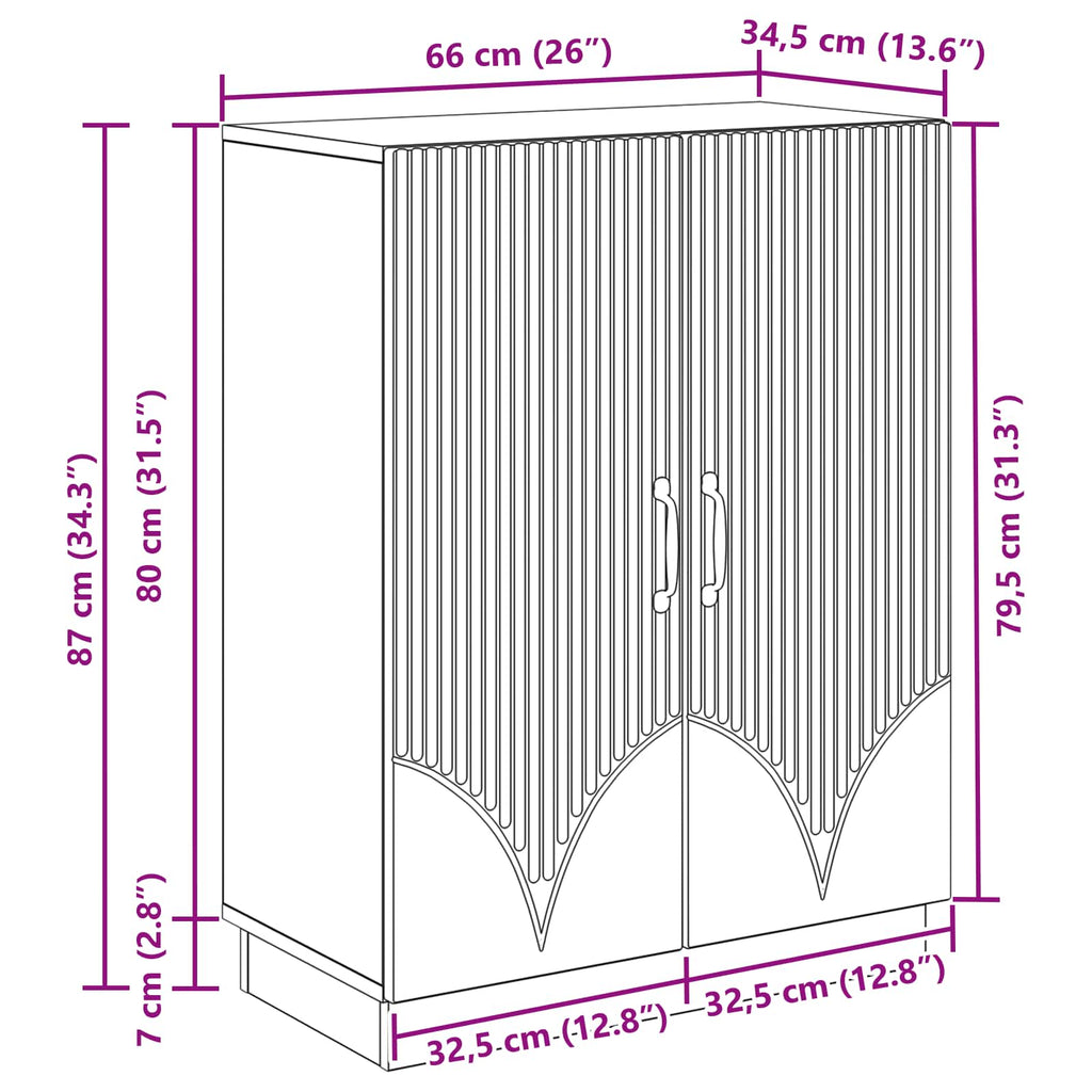 Aparador Brillante 66 x 34,5 x 87 cm Madera de Ingeniería