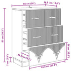 Cajonera Brillante 66 x 34,5 x 87 cm Madera de Ingeniería