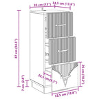 Cajonera Brillante 33 x 34,5 x 87 cm Madera de Ingeniería