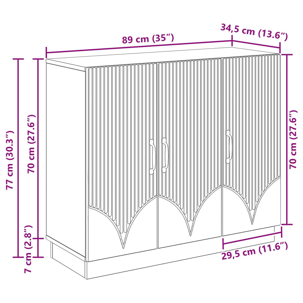 Aparador Brillante 89 x 34,5 x 77 cm Madera de Ingeniería