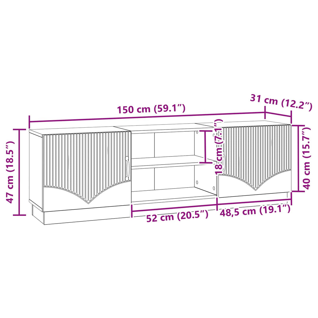 Mueble de TV 150 x 31 x 47 cm Madera de Ingeniería