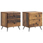 Armario de Noche 2 pcs 43 x 34,5 x 47,5 cm Madera de Ingeniería