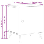 Armario de Noche 2 pcs 43 x 34,5 x 50 cm Madera de Ingeniería