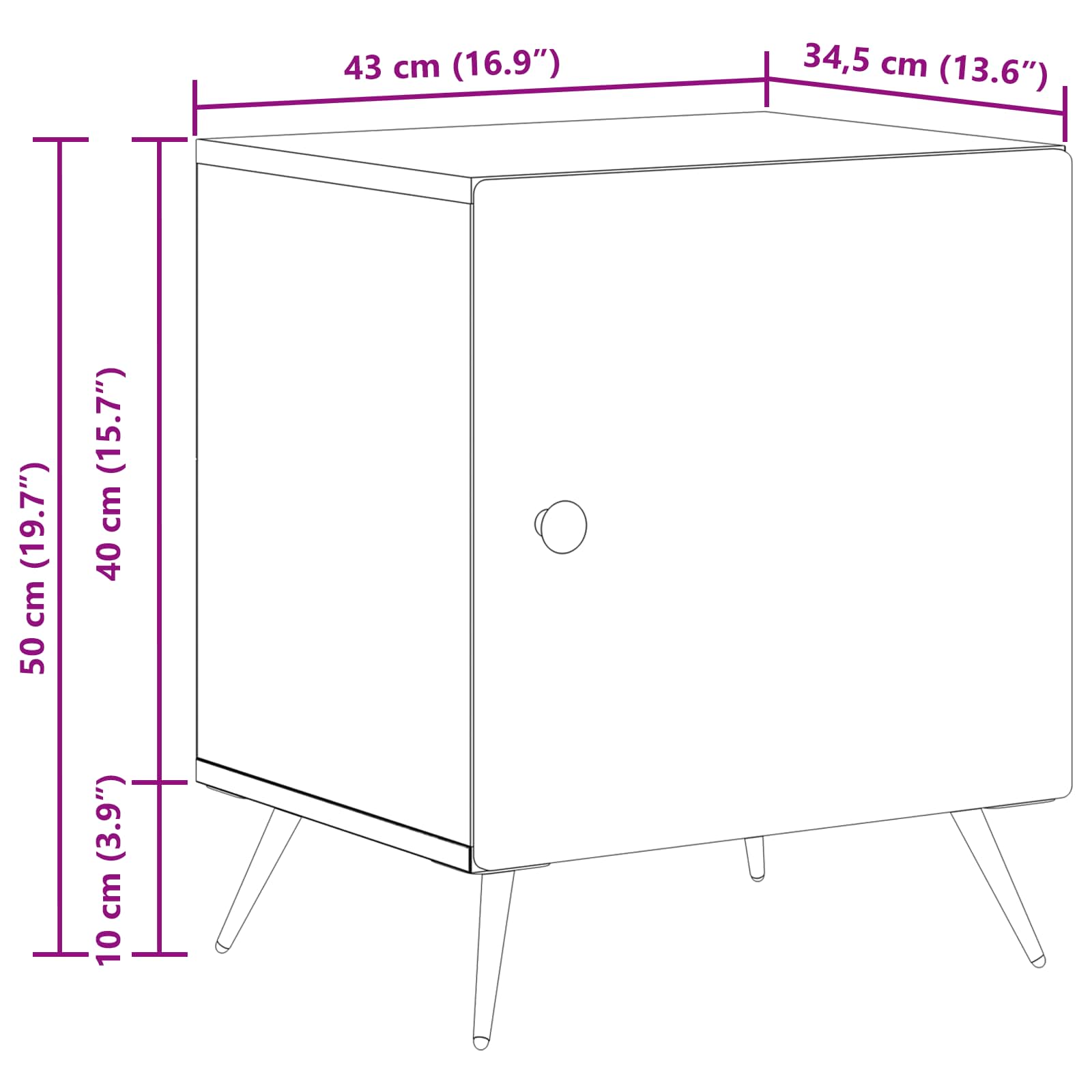 Armario de Noche 2 pcs 43 x 34,5 x 50 cm Madera de Ingeniería