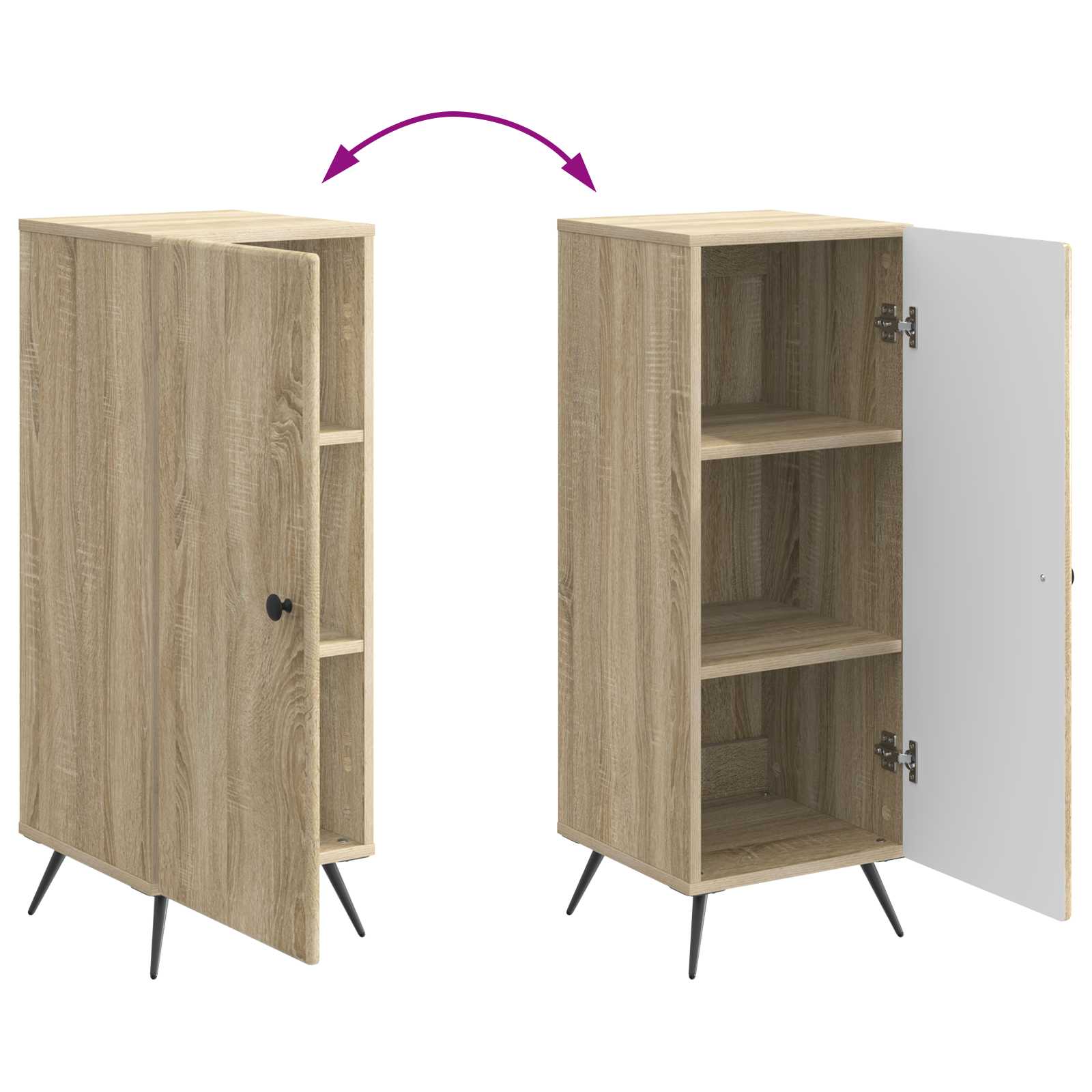 Aparador Roble Sonoma 33 x 34,5 x 90 cm Madera de Ingeniería