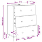 Cajonera Brillante 66 x 34,5 x 90 cm Madera de Ingeniería