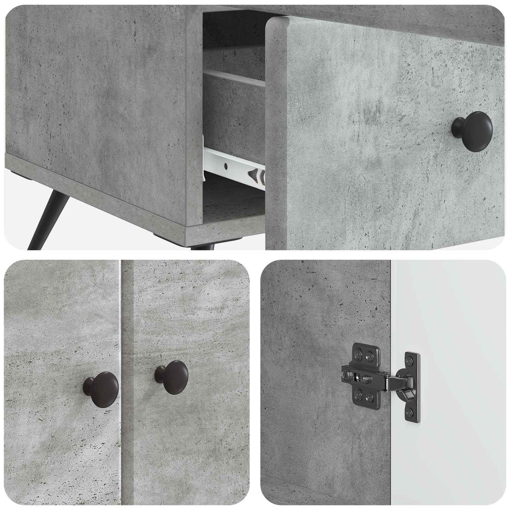 Aparador Gris Hormigón 66 x 34,5 x 95 cm Madera de Ingeniería