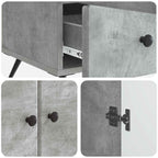 Aparador Gris Hormigón 66 x 34,5 x 95 cm Madera de Ingeniería