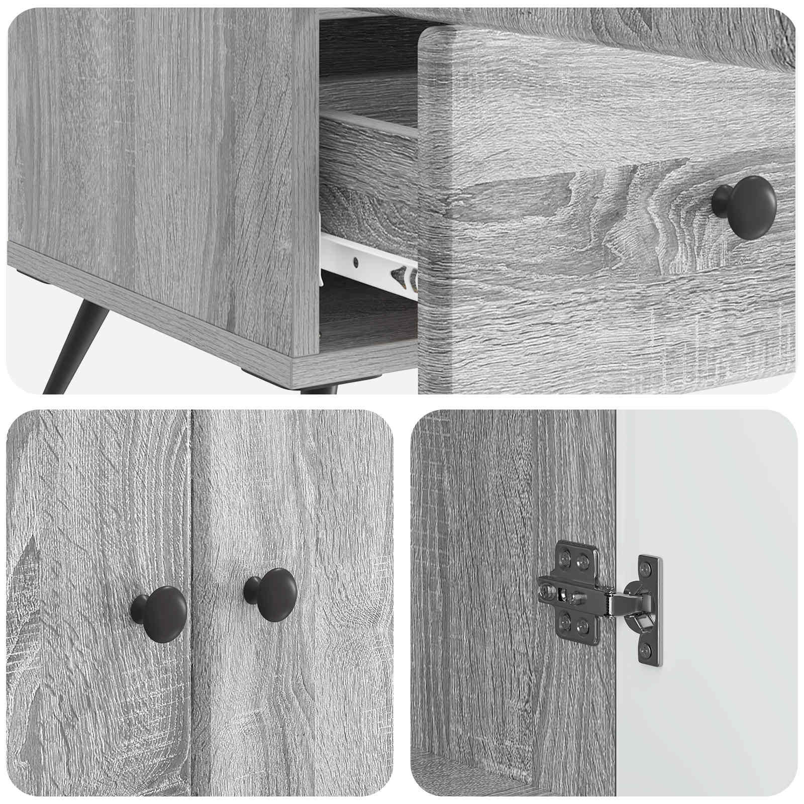 Aparador Gris Sonoma 66 x 34,5 x 95 cm Madera de Ingeniería