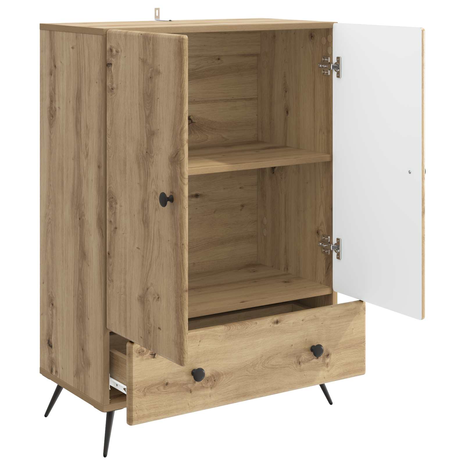 Aparador Roble Artesanal 66 x 34,5 x 95 cm Madera de Ingeniería