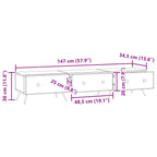 Mueble de TV Brillante 147 x 34,5 x 30 cm Madera de Ingeniería