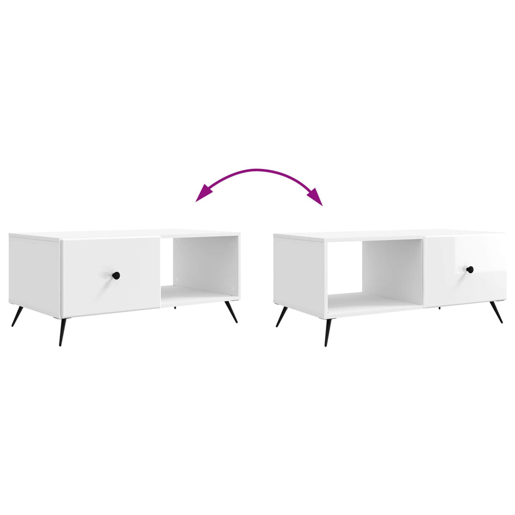 Mesa de Café Brillante 90 x 50 x 40 cm Madera de Ingeniería