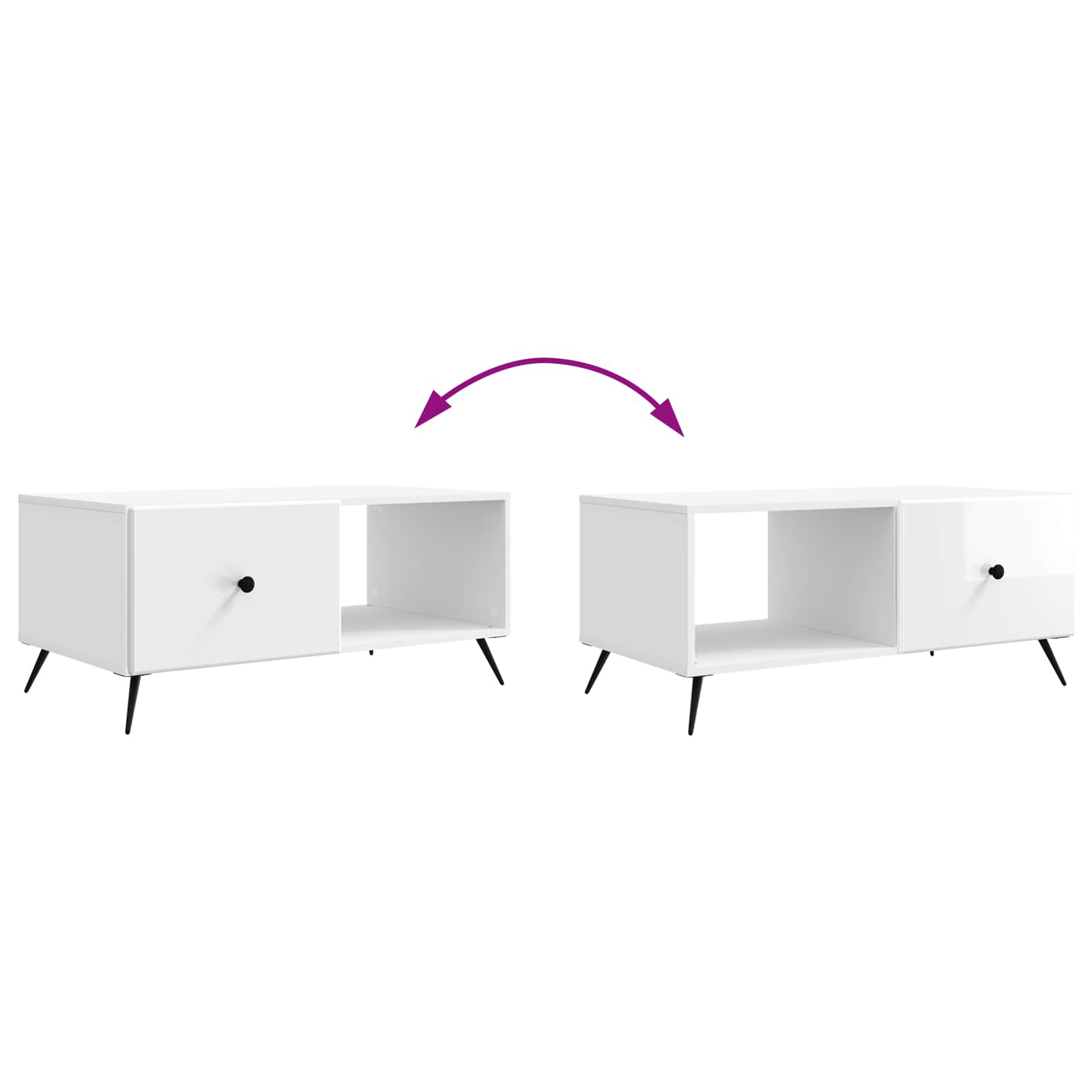 Mesa de Café Brillante 90 x 50 x 40 cm Madera de Ingeniería