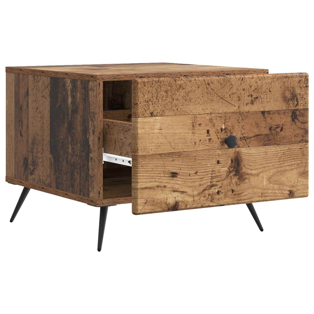 Mesa de Café con cajón Madera envejecida 49 x 50 x 40 cm
