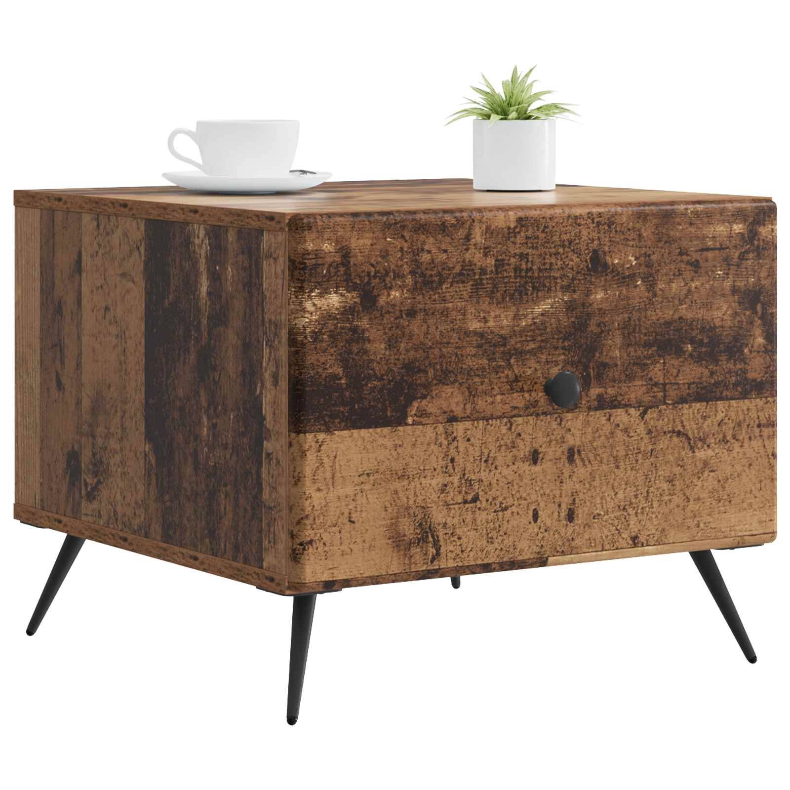 Mesa de Café con cajón Madera envejecida 49 x 50 x 40 cm