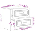 Armario de Noche 2 pcs 43 x 34,5 x 44,5 cm Madera de Ingeniería