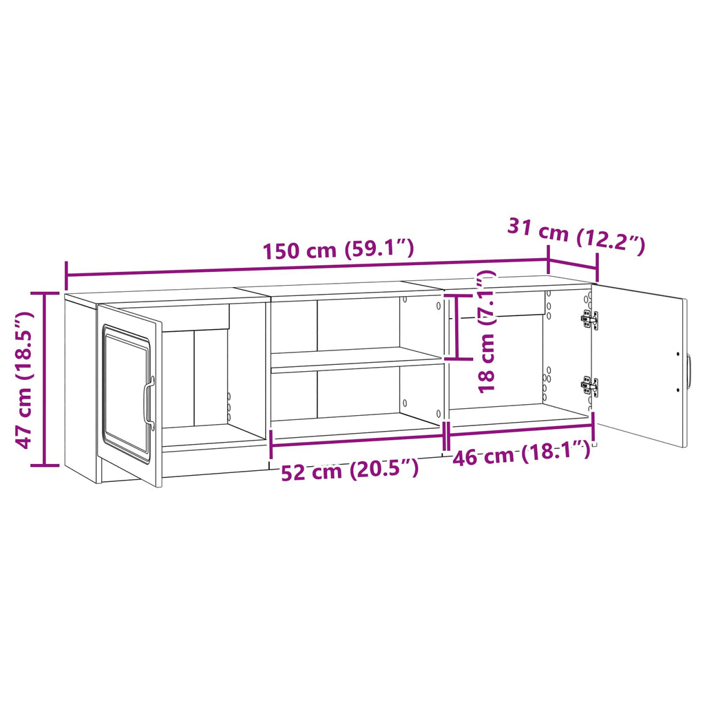 Mueble de TV Brillante 150 x 31 x 47 cm Madera de Ingeniería