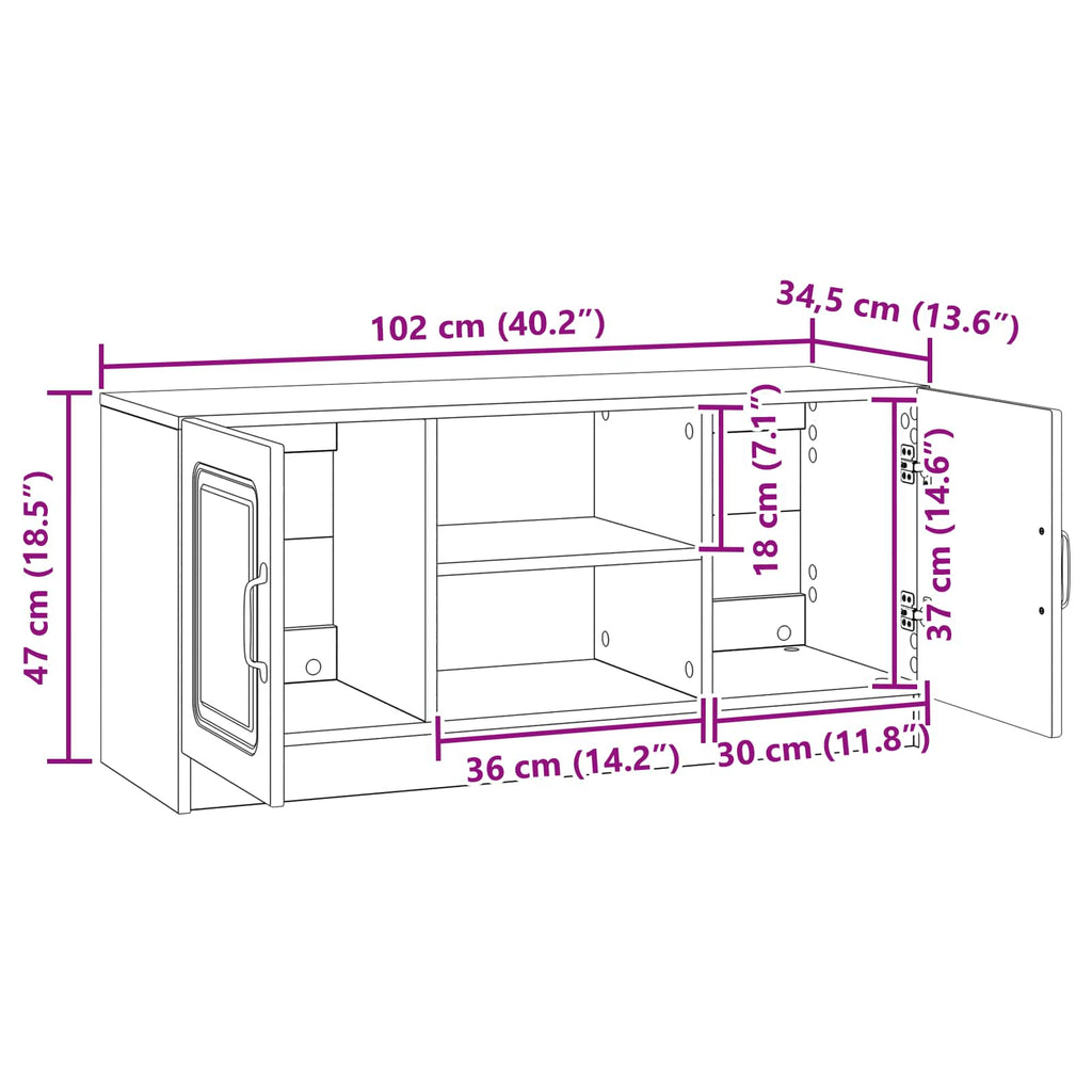 Mueble de TV Gris Hormigón 102 x 34,5 x 47 cm