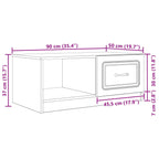 Mesa de Café Brillante 90 x 50 x 37 cm Madera de Ingeniería