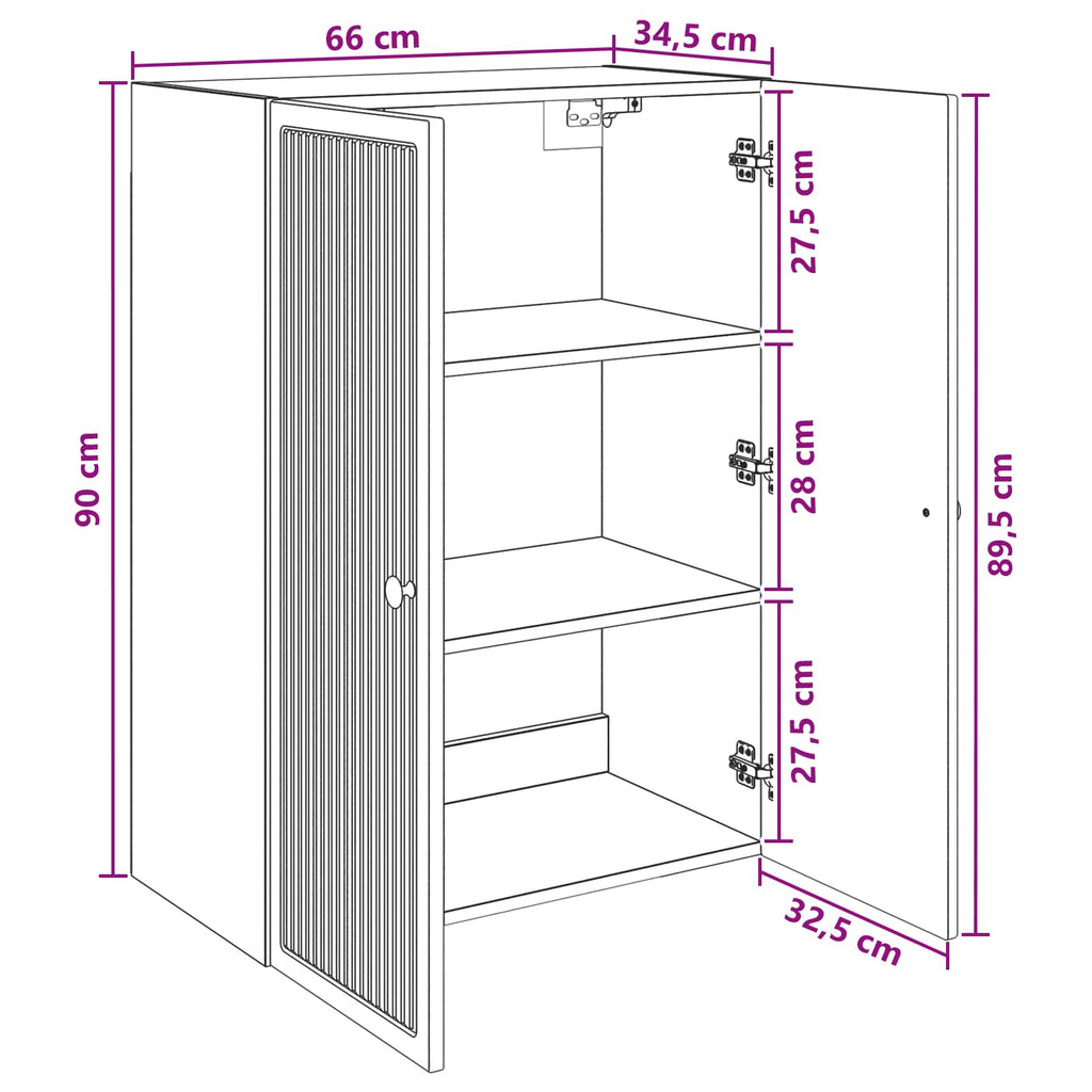 Armario de pared Blanco 66 x 34,5 x 90 cm Madera de ingeniería