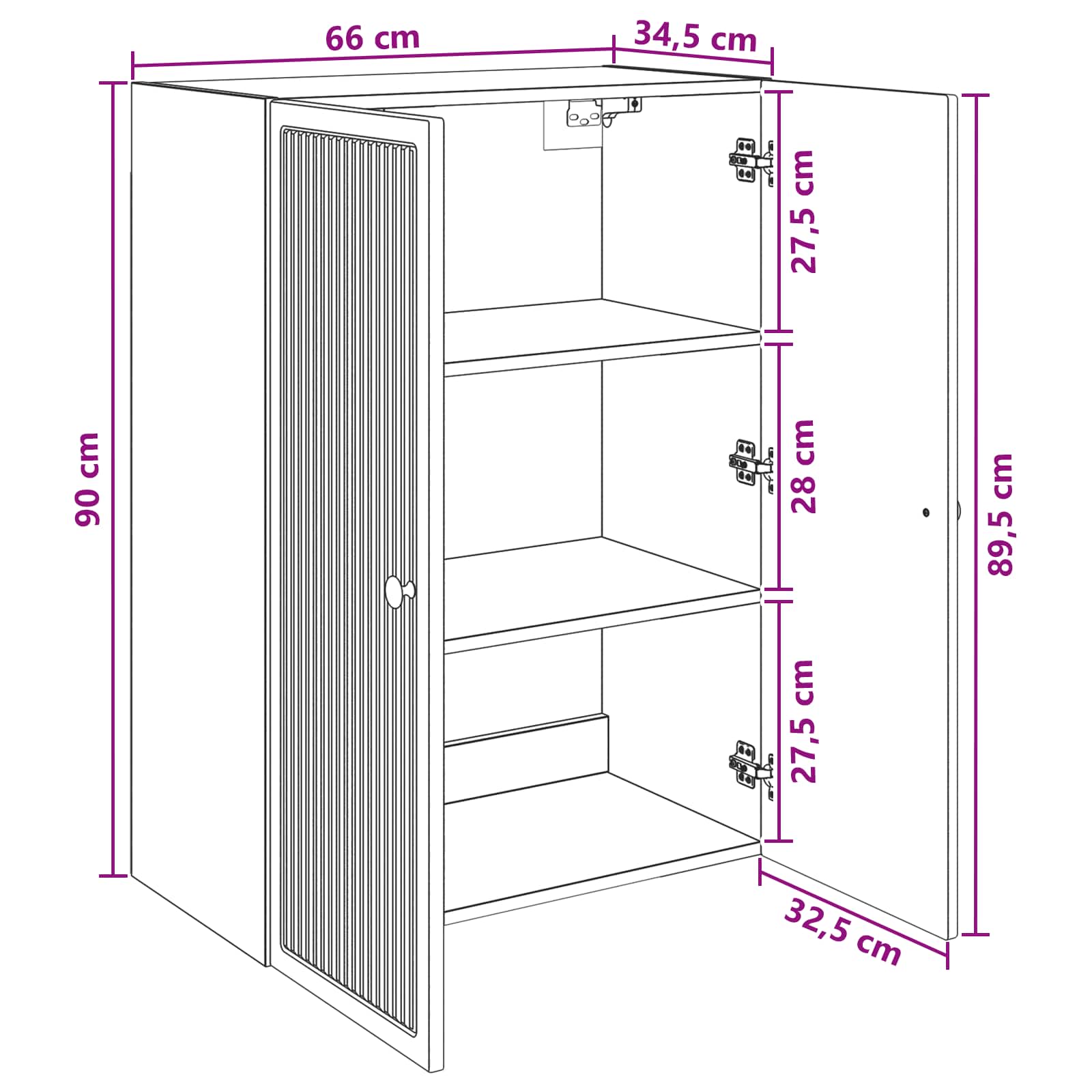 Armario de pared Blanco 66 x 34,5 x 90 cm Madera de ingeniería