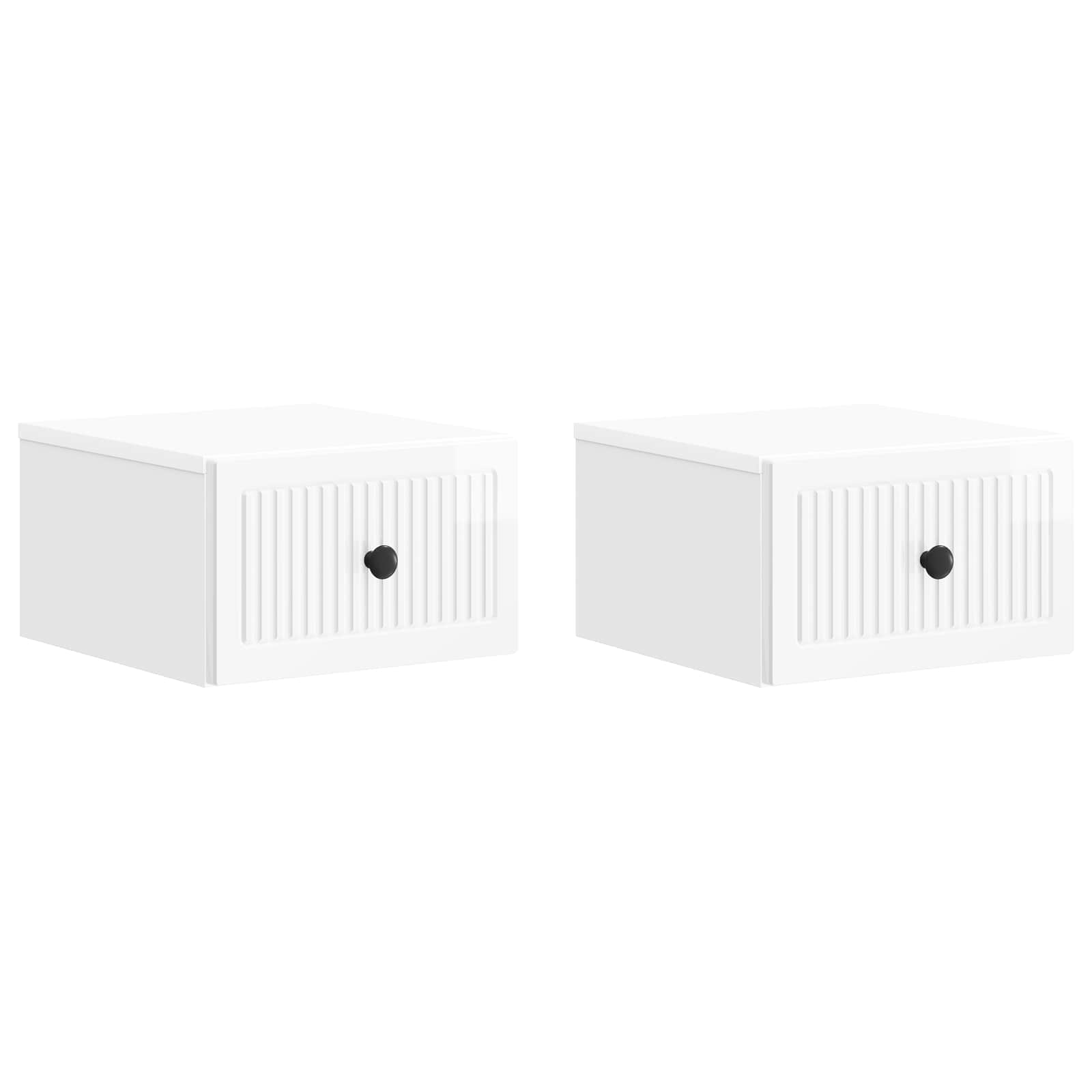 Mesita de Noche de Pared 2 pcs Brillante 33 x 34,5 x 20 cm
