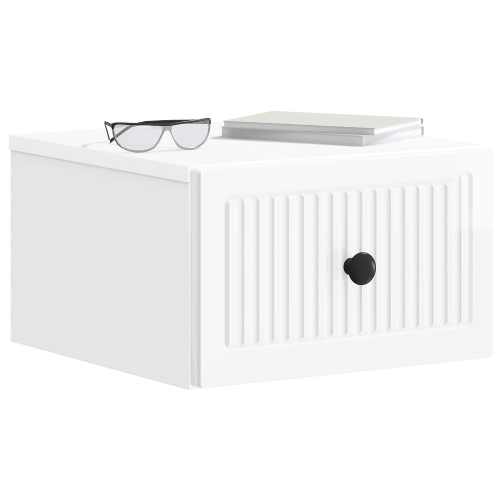 Mesita de Noche de Pared 2 pcs Brillante 33 x 34,5 x 20 cm