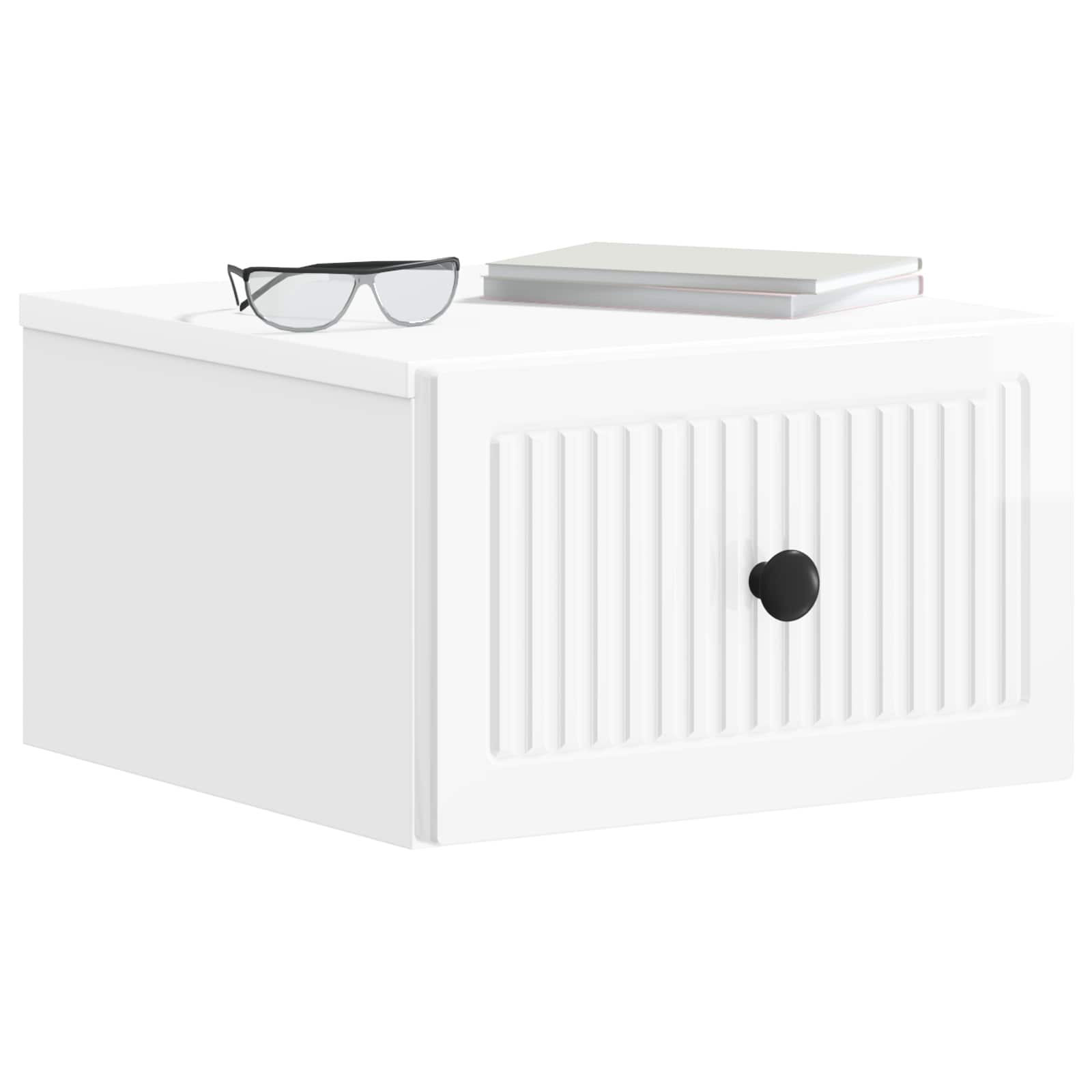 Mesita de Noche de Pared 2 pcs Brillante 33 x 34,5 x 20 cm