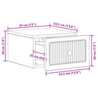 Mesita de Noche de Pared 2 pcs Brillante 33 x 34,5 x 20 cm