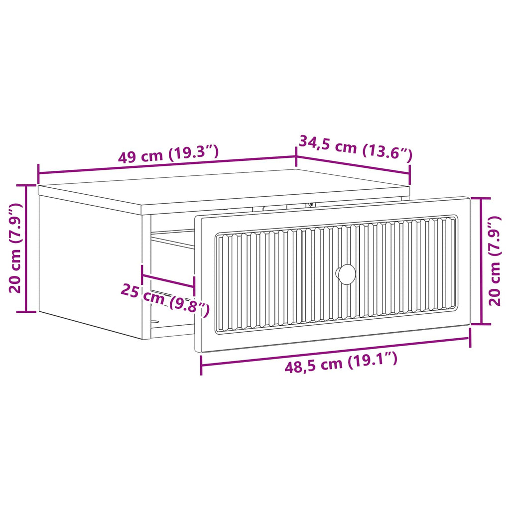 Armario de Noche 2 pcs 49 x 34,5 x 20 cm Madera de Ingeniería