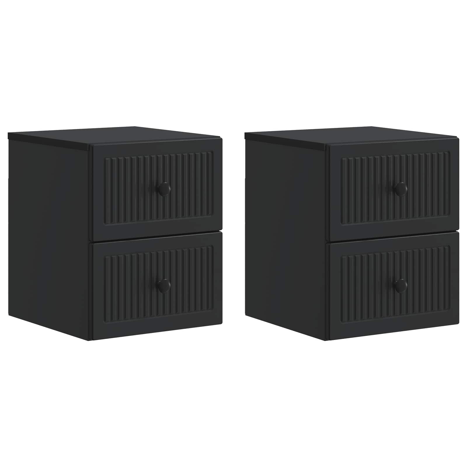 Mesita de Noche de Pared 2 pcs Brillante 33 x 34,5 x 40 cm