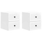 Mesita de Noche de Pared 2 pcs Brillante 33 x 34,5 x 40 cm