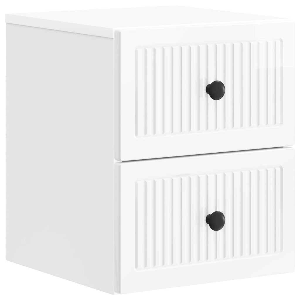 Mesita de Noche de Pared 2 pcs Brillante 33 x 34,5 x 40 cm