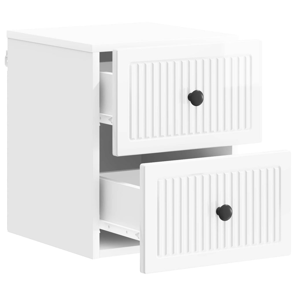 Mesita de Noche de Pared 2 pcs Brillante 33 x 34,5 x 40 cm