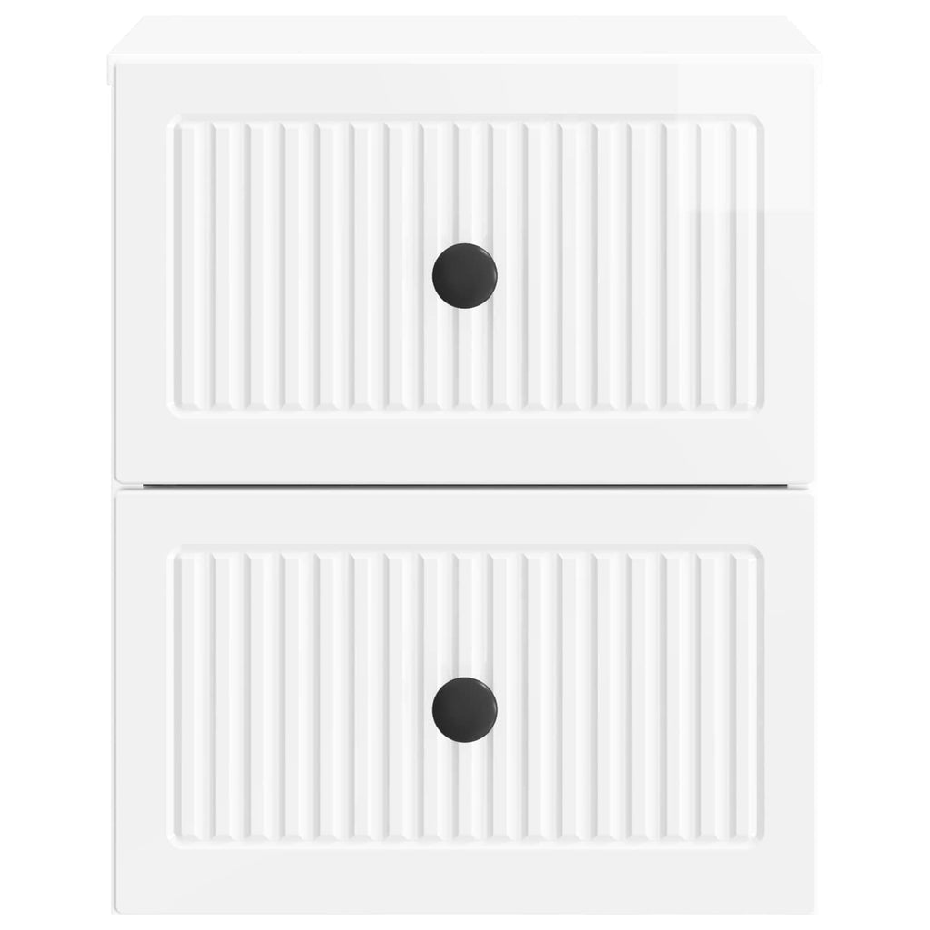 Mesita de Noche de Pared 2 pcs Brillante 33 x 34,5 x 40 cm