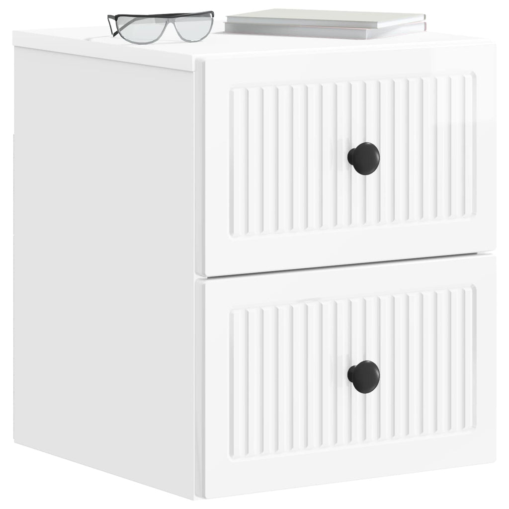 Mesita de Noche de Pared 2 pcs Brillante 33 x 34,5 x 40 cm