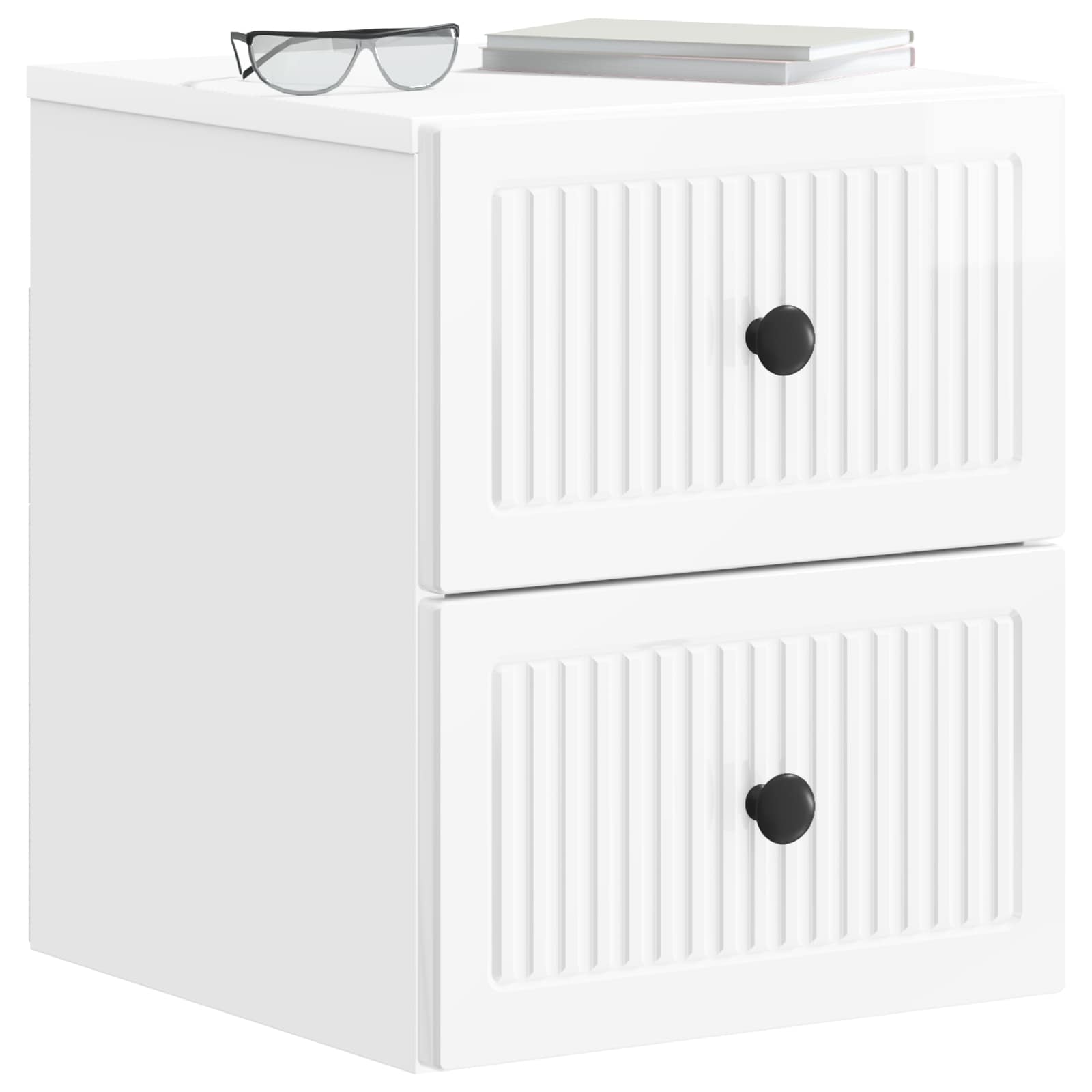 Mesita de Noche de Pared 2 pcs Brillante 33 x 34,5 x 40 cm