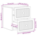 Mesita de Noche de Pared 2 pcs Brillante 33 x 34,5 x 40 cm