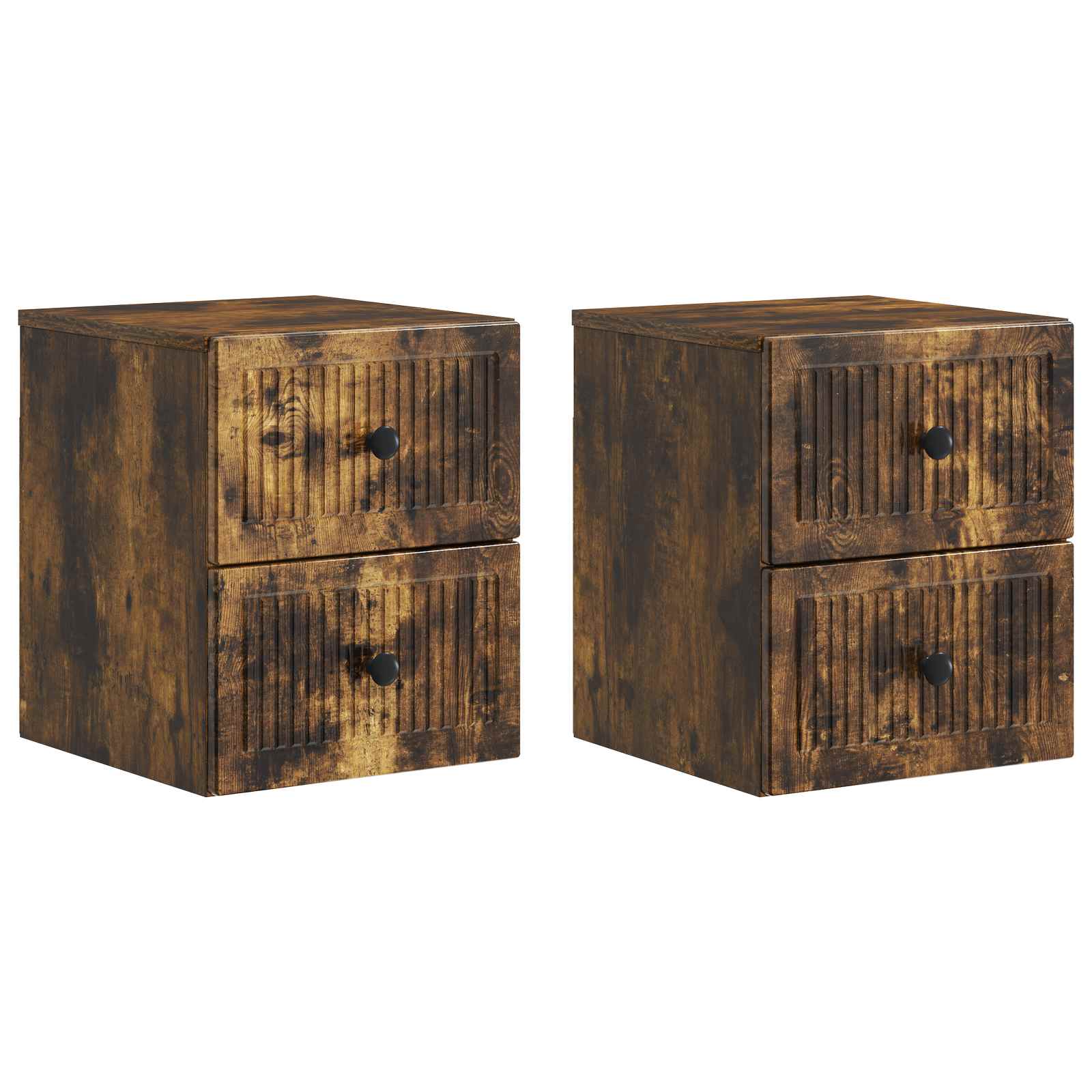 Mesita de Noche de Pared 2 pcs Brillante 33 x 34,5 x 40 cm