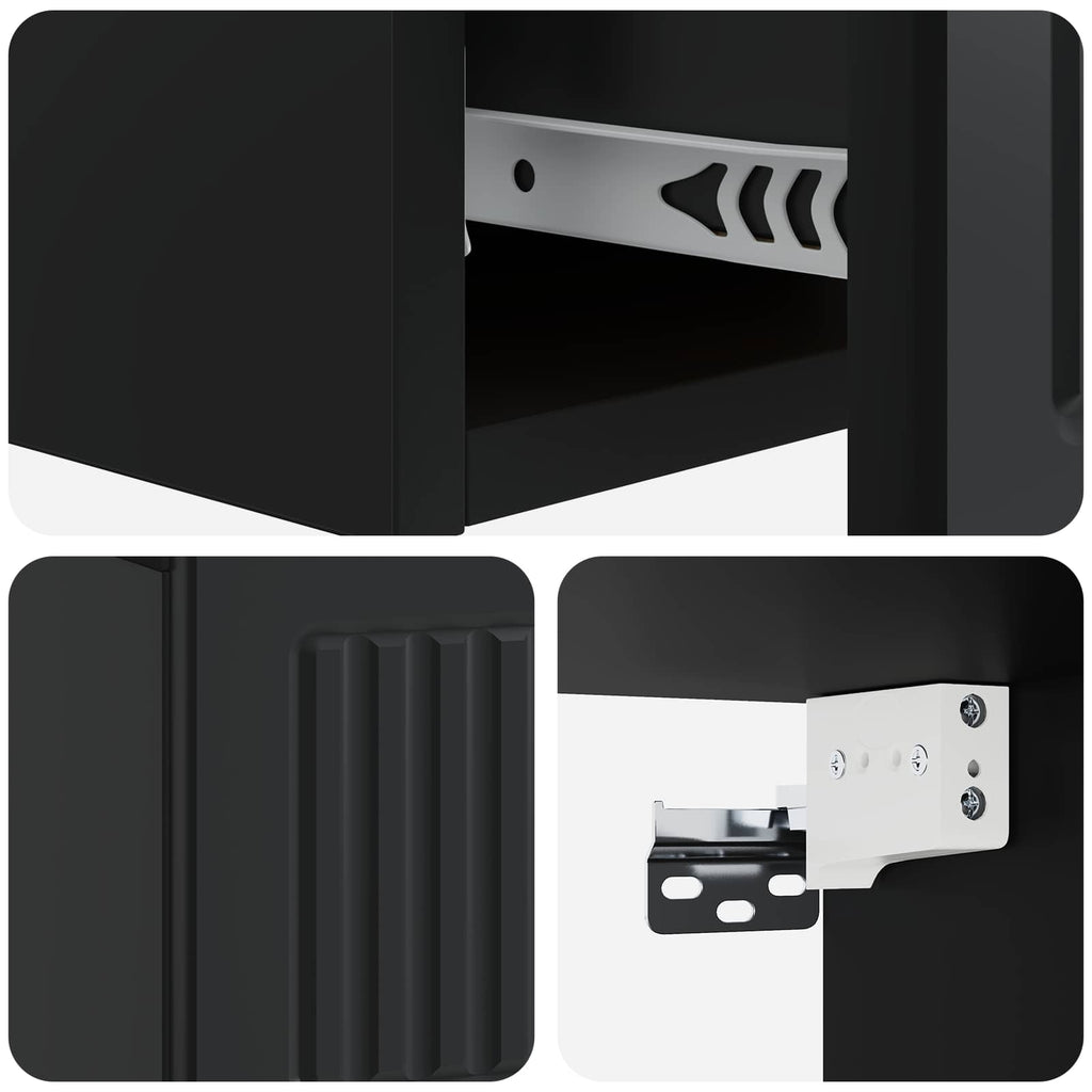 Mesa Lateral Montada en la Pared Negro 59 x 34,5 x 17 cm