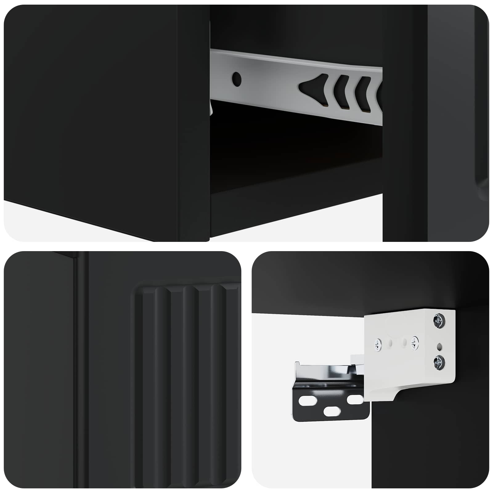 Mesa Lateral Montada en la Pared Negro 59 x 34,5 x 17 cm