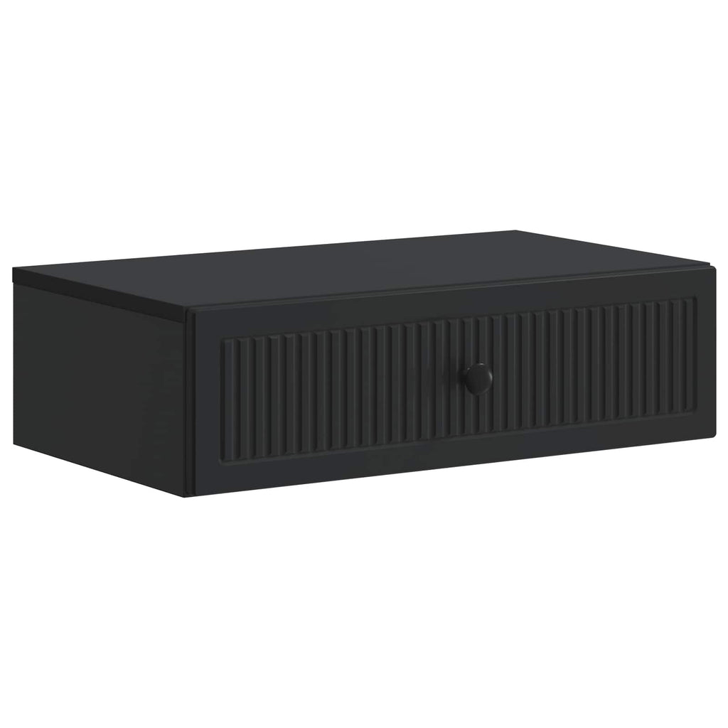 Mesa Lateral Montada en la Pared Negro 59 x 34,5 x 17 cm