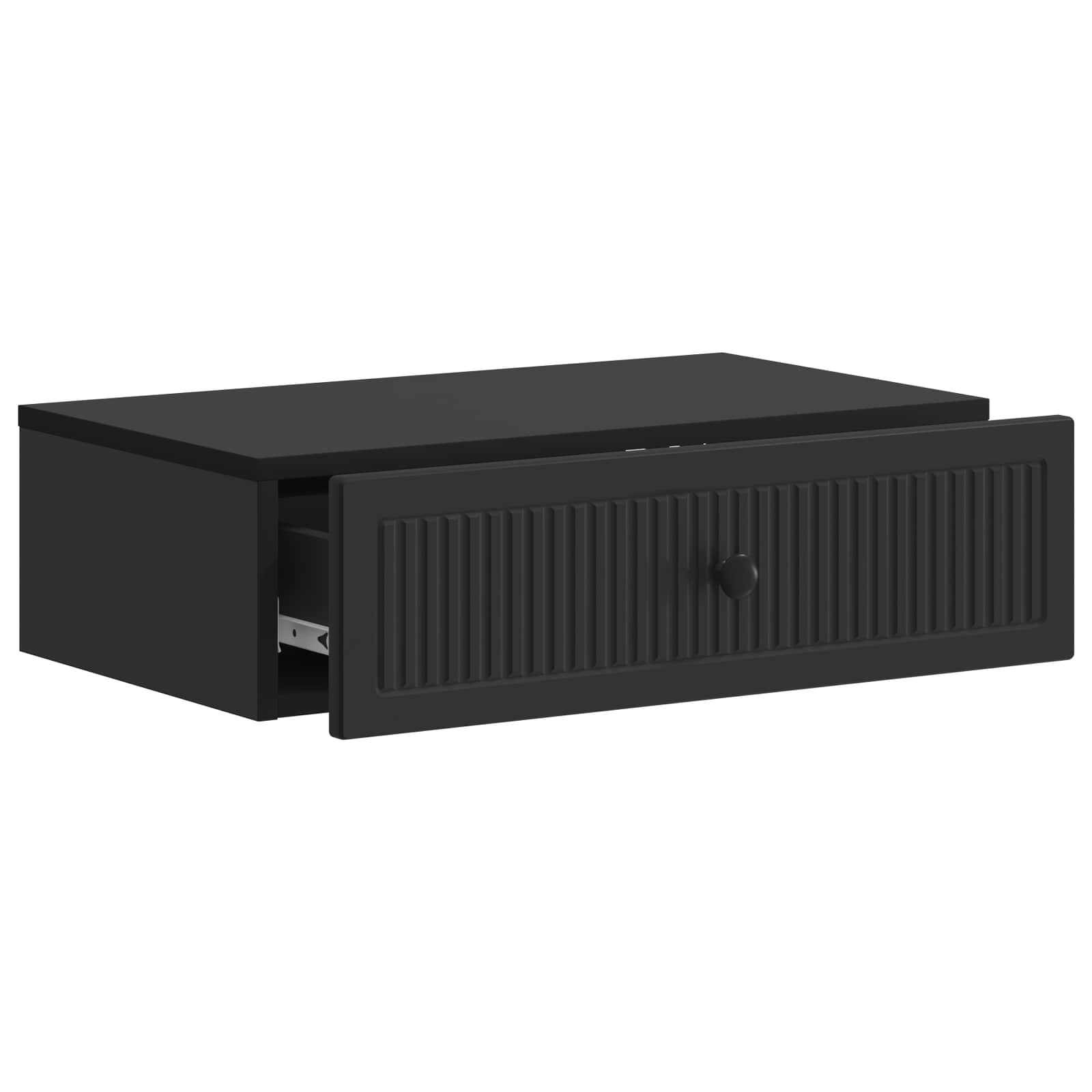 Mesa Lateral Montada en la Pared Negro 59 x 34,5 x 17 cm