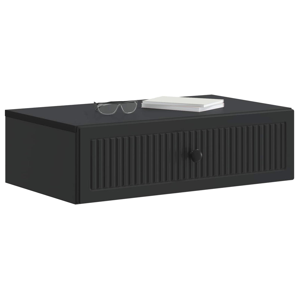 Mesa Lateral Montada en la Pared Negro 59 x 34,5 x 17 cm