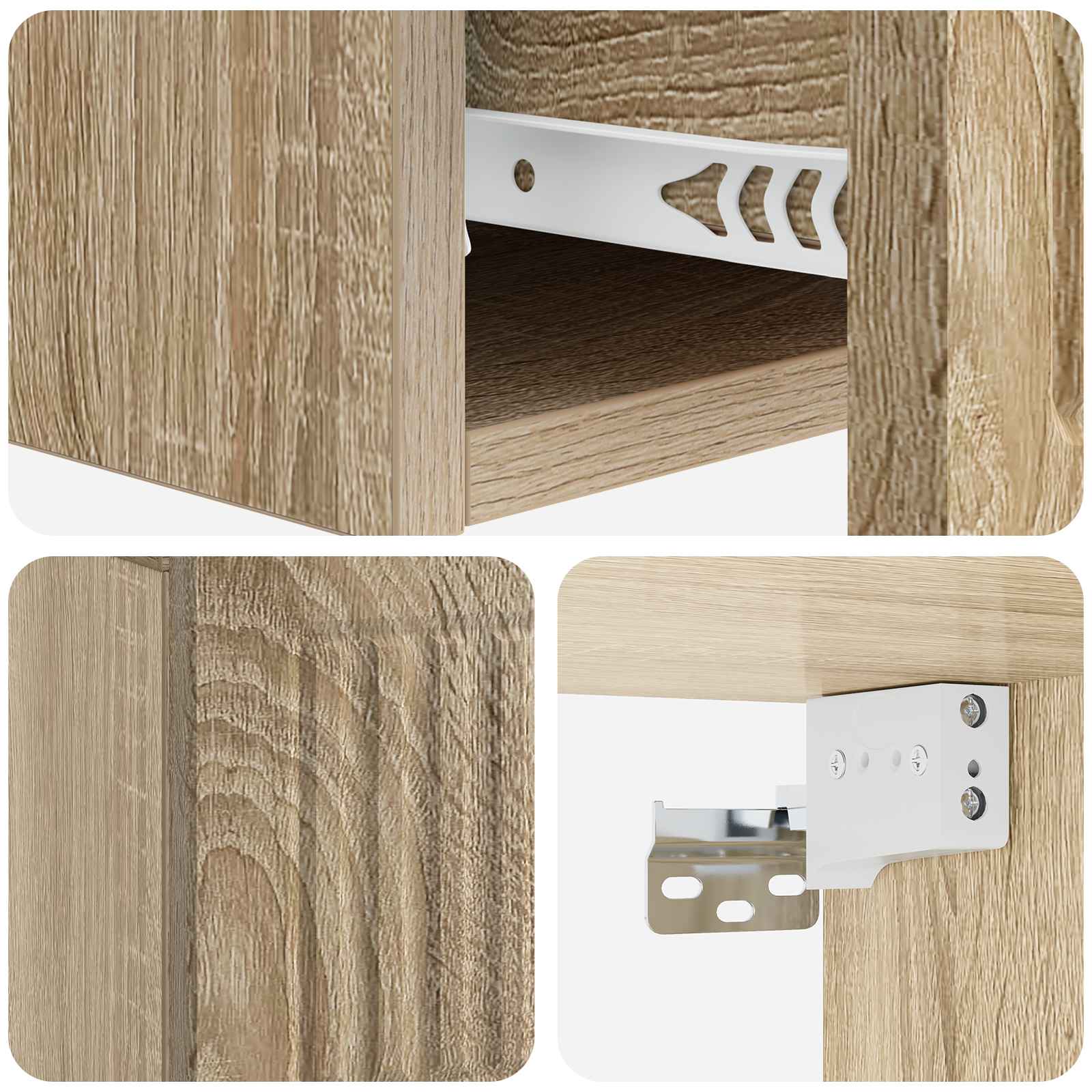 Mesa Lateral Montada en la Pared Roble Sonoma 59 x 34,5 x 17 cm
