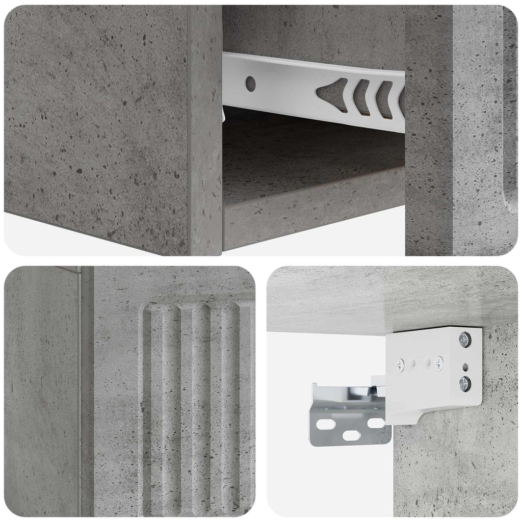 Mesa Lateral Montada en la Pared Gris Hormigón