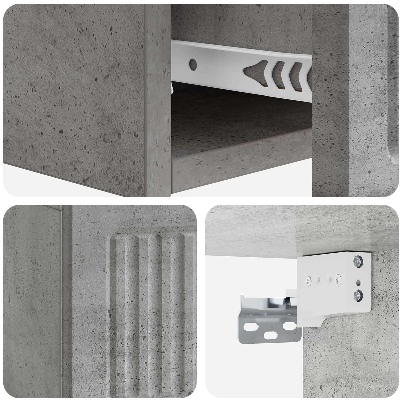 Mesa Lateral Montada en la Pared Gris Hormigón