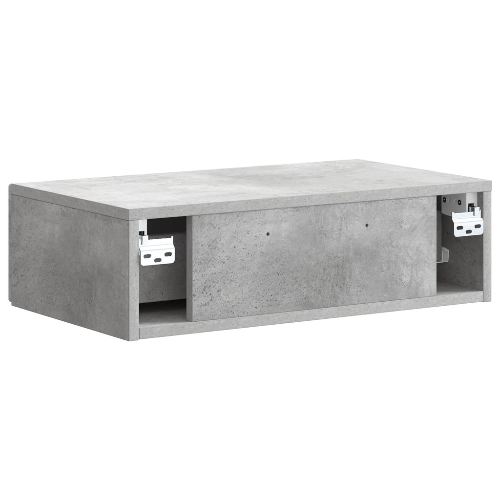 Mesa Lateral Montada en la Pared Gris Hormigón
