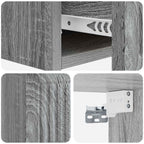 Mesa Lateral Montada en la Pared Gris Sonoma 59 x 34,5 x 17 cm