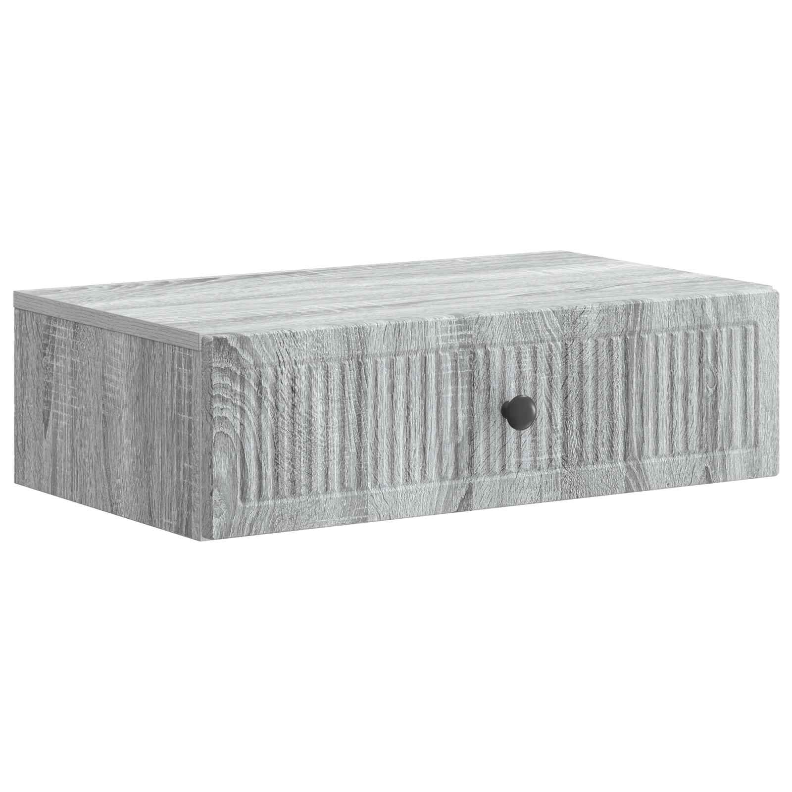 Mesa Lateral Montada en la Pared Gris Sonoma 59 x 34,5 x 17 cm